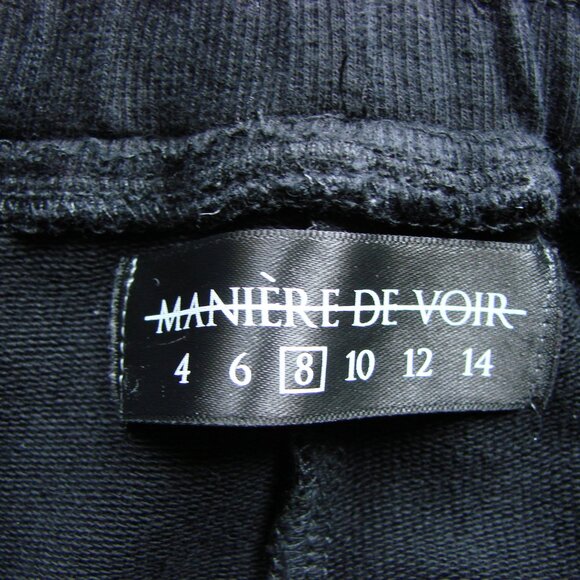 Black Joggers Track Pants Maniere De Voir Yellow Stripes Size Small - Picture 3 of 16